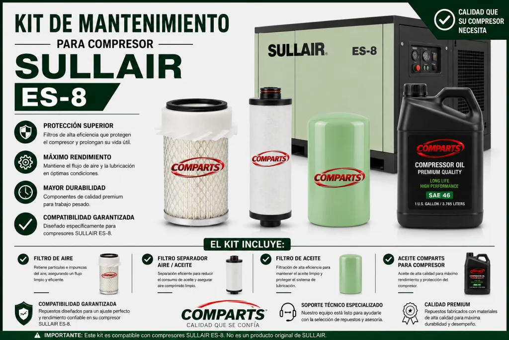 Kit de Mantenimiento para Compresor Sullair ES-8