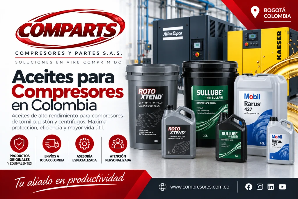 Aceites para compresores de tornillo en Colombia